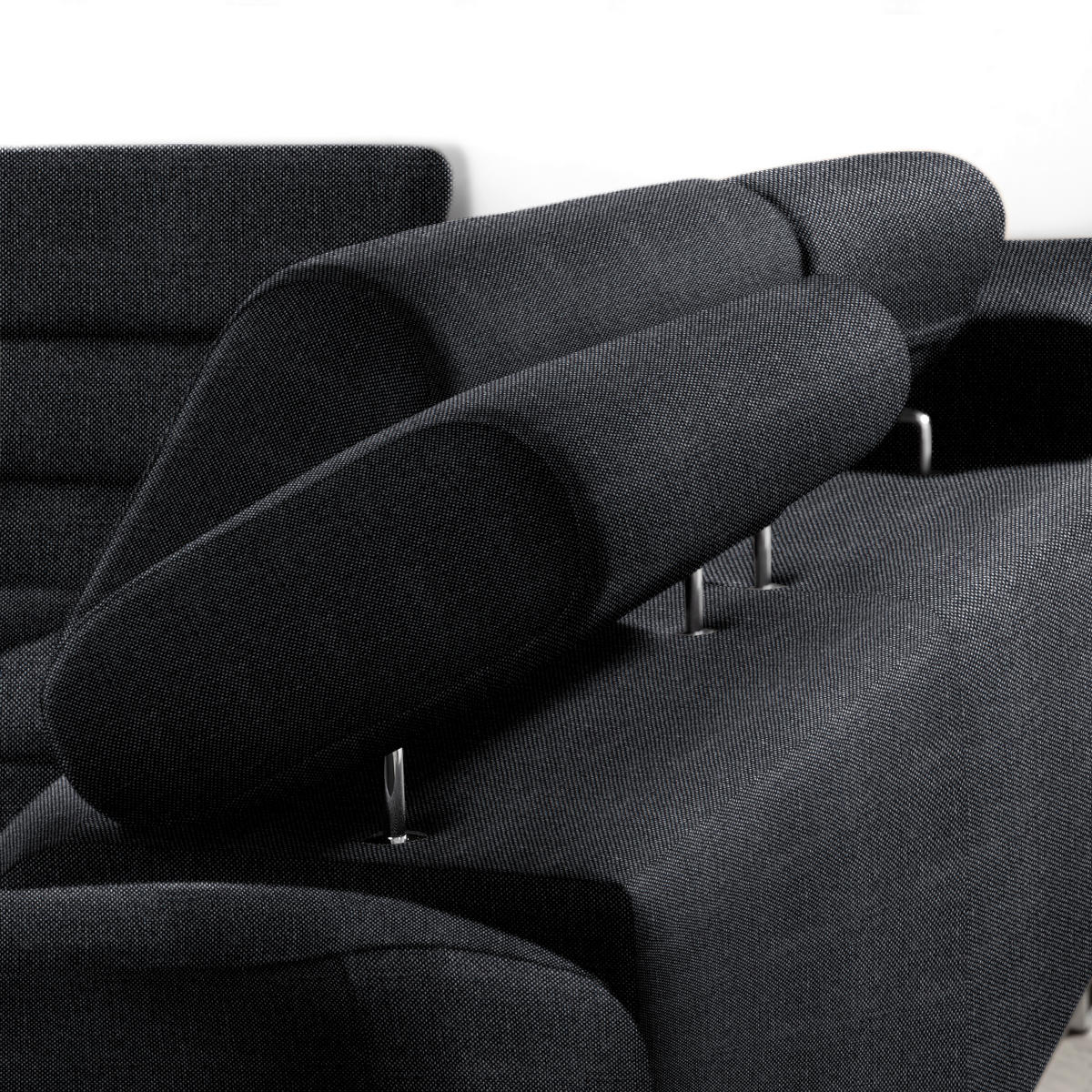 ECKSOFA in Webstoff Anthrazit  - Anthrazit, Design, Textil/Metall (235/280cm) - Hom`in