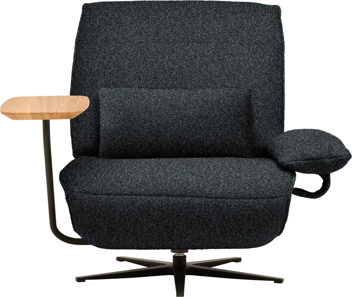 SESSEL in Flachgewebe, Mikrofaser Anthrazit  - Anthrazit/Schwarz, Design, Textil/Metall (84/65/91cm) - Koinor