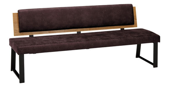 SITZBANK 160/85/60 cm  in Dunkelbraun  - Dunkelbraun/Schwarz, Design, Holz/Textil (160/85/60cm) - Venda