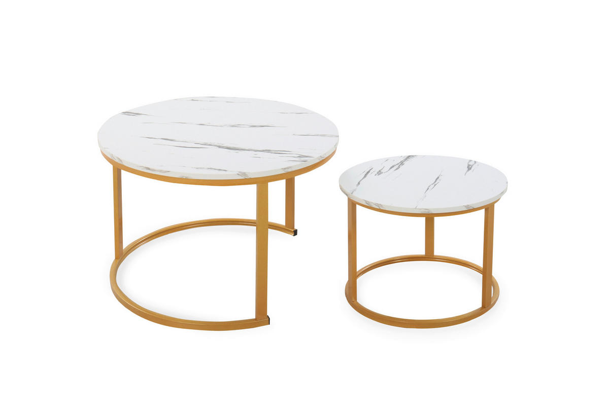 SET KLUB STOLIĆA višebojno, bijela, zlatne boje  metal, drvni materijal  - bijela/višebojno, Design, drvni materijal/metal (50-70/50-70/38-45cm) - MID.YOU
