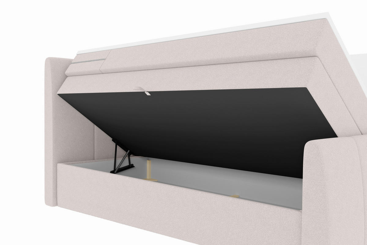 BOXSPRINGBETT 180/200 cm  in Greige  - Greige/Schwarz, Konventionell, Kunststoff/Textil (180/200cm) - Carryhome