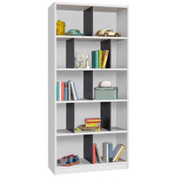 REGAL  90/197/38 cm Graphitfarben, Weiß  - Graphitfarben/Weiß, KONVENTIONELL, Holzwerkstoff (90/197/38cm) - Carryhome