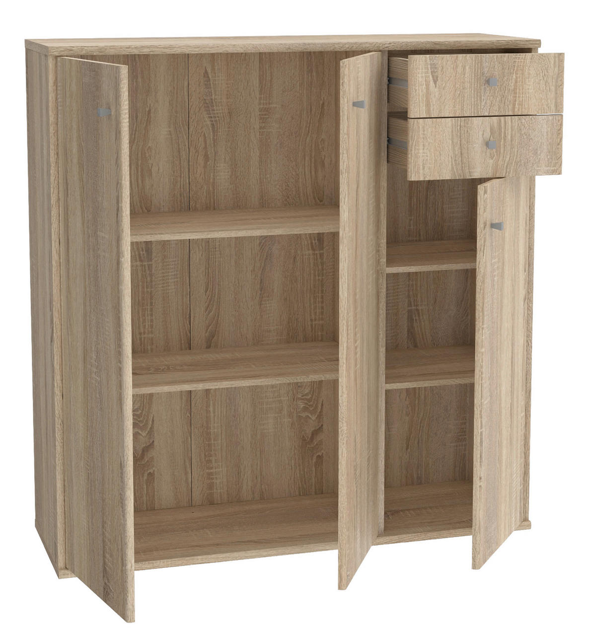 KOMMODE  in 108,8/111,1/34,8 cm  - Alufarben/Sonoma Eiche, Design, Holzwerkstoff/Kunststoff (108,8/111,1/34,8cm)