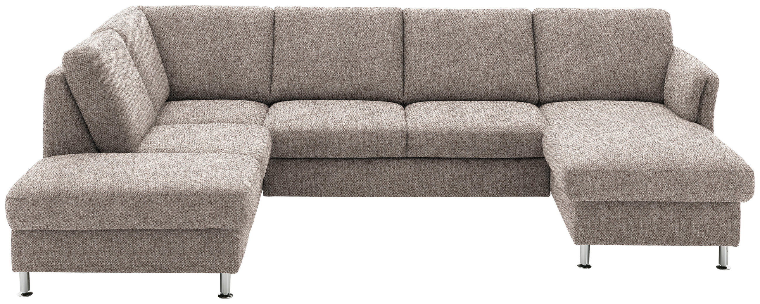SOFFA i flatväv ljusbrun  - kromfärg/ljusbrun, Klassisk, metall/textil (200/305/168cm) - Beldomo System