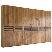 DREHTÜRENSCHRANK 303/223/62 cm,  in Eichefarben, 6 Tür(en)-türig  - Eichefarben/Schwarz, MODERN, Holz/Metall (303/223/62cm) - Livetastic
