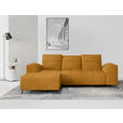 ECKSOFA Currygelb Cord  - Currygelb/Schwarz, KONVENTIONELL, Textil/Metall (196/290cm) - Carryhome
