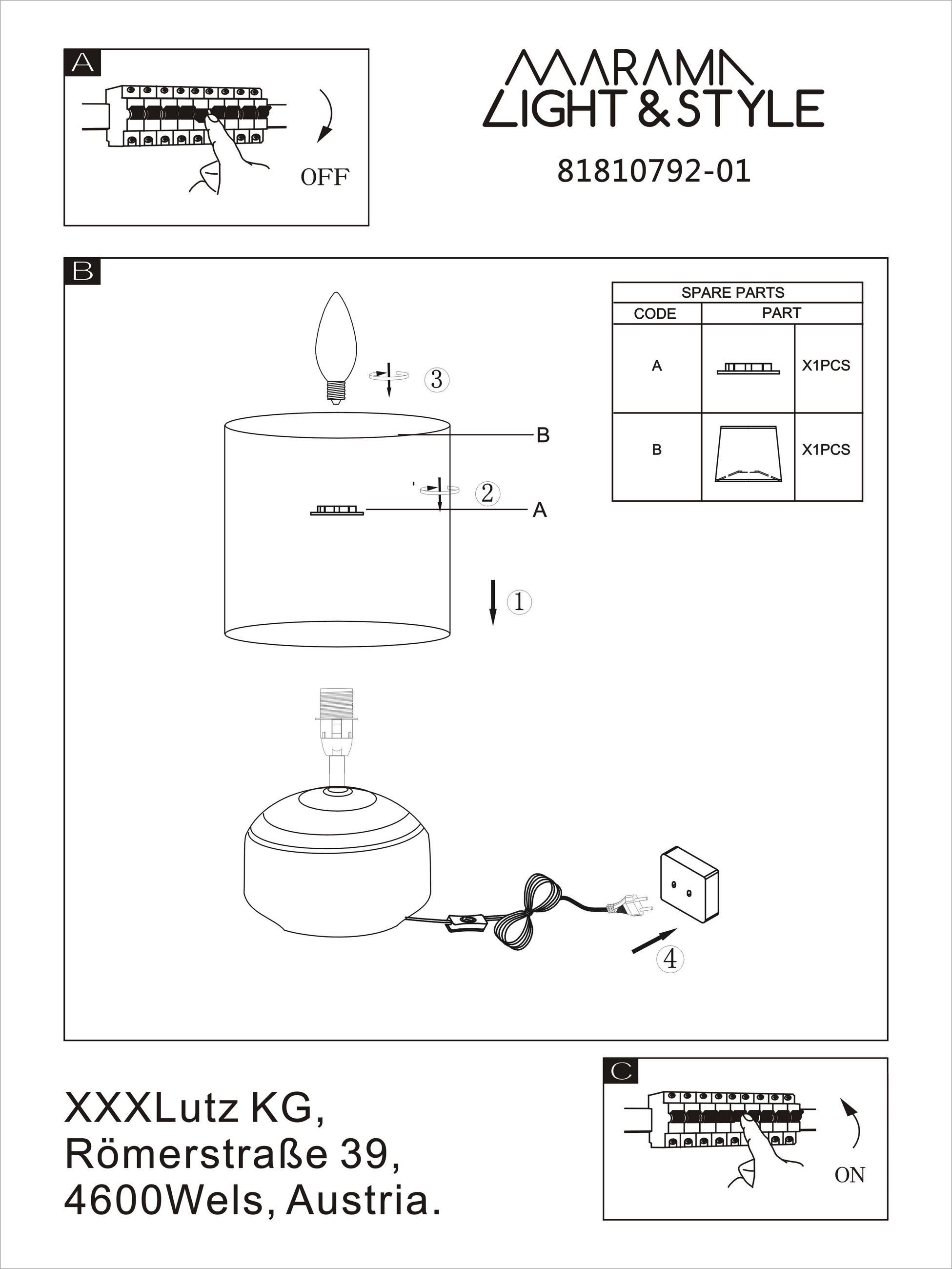 STOLNÁ LAMPA, E14, 16,5/26,5 cm  - sivá/biela, Natur, textil/plast (16,5/26,5cm) - Marama