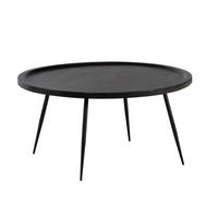 COUCHTISCH Mangoholz massiv 75/75/38 cm rund Schwarz  - Schwarz, Design, Holz/Metall (75/75/38cm) - MID.YOU