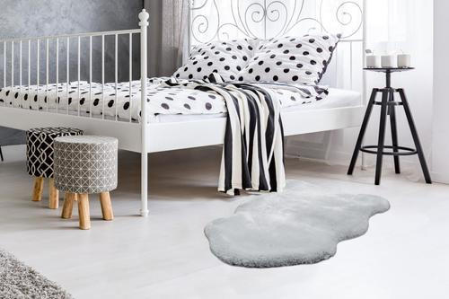 KOBEREC S VYSOKÝM VLASEM, 60/90 cm, modrá, šedá - šedá/modrá, Trend, textil (60/90cm)