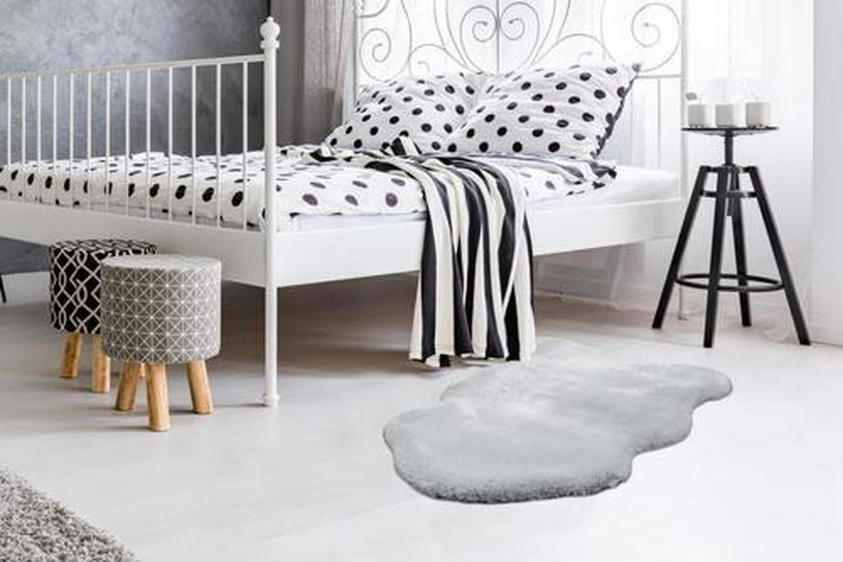 KOBEREC S VYSOKÝM VLASEM, 60/90 cm, modrá, šedá - šedá/modrá, Trend, textil (60/90cm)