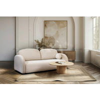 SCHLAFSOFA ROMA  mit Struktur Beige  - Beige/Schwarz, Design, Textil (230/90/105cm) - MID.YOU