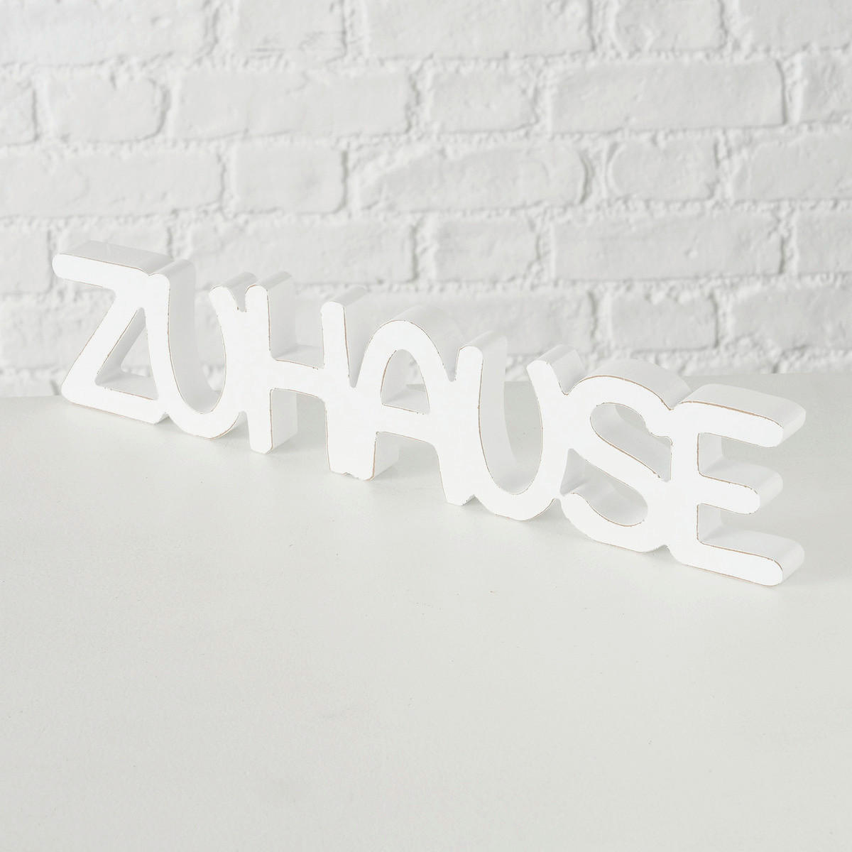 DEKOSCHRIFTZUG - Weiß, Natur, Holzwerkstoff (40/10/10cm)