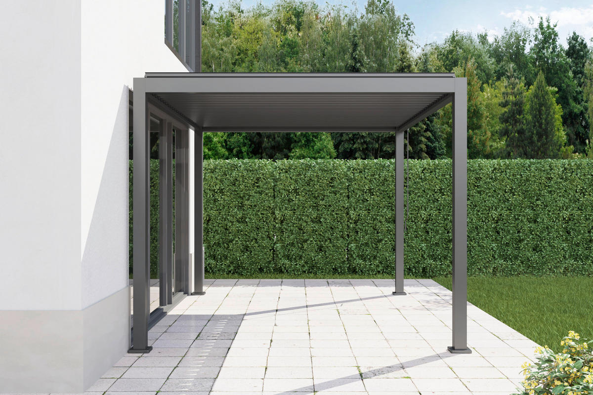PERGOLA velikost: 393/247/300 cm - antracitová, Basics, kov (393/247/300cm) - Gardenson