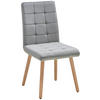 STUHL Samt Grau, Eichefarben Eiche vollmassiv  - Eichefarben/Grau, MODERN, Holz/Textil (47/89/61cm) - MID.YOU