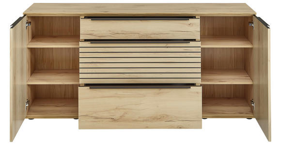 SIDEBOARD 180/85/40 cm  - Buchefarben/Schwarz, KONVENTIONELL, Holzwerkstoff/Kunststoff (180/85/40cm) - Venda