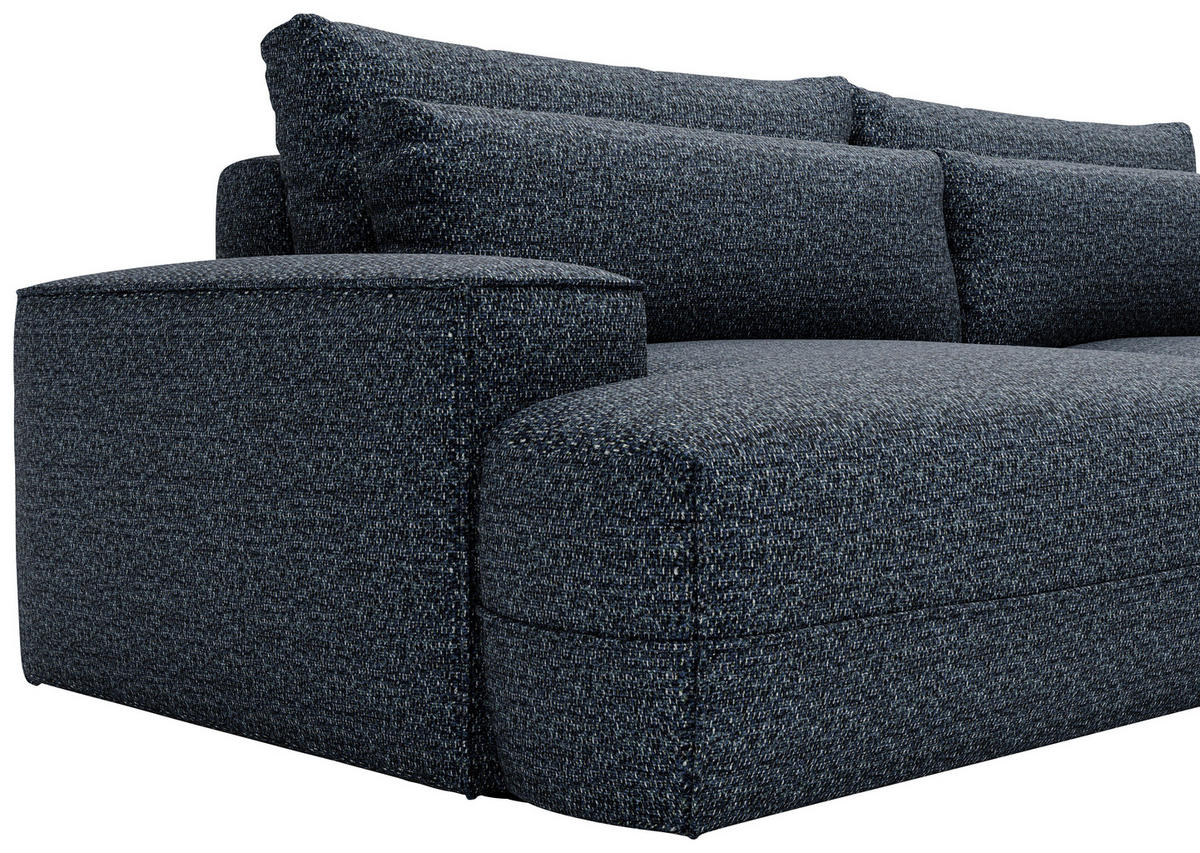 ECKSOFA in Struktur Blau  - Blau/Schwarz, Design, Kunststoff/Textil (272/156cm) - Livetastic