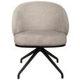 ARMLEHNSTUHL  Typenauswahl, Sitzfläche 360° drehbar, automatische Rückholfunktion Chenille, Flanell  - Taupe/Schwarz, Design, Textil/Metall (67/83/63cm) - Novel