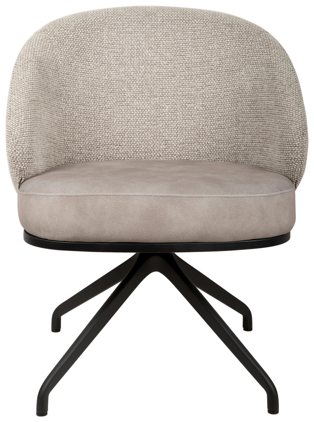 ARMLEHNSTUHL  Typenauswahl, Sitzfläche 360° drehbar, automatische Rückholfunktion Chenille, Flanell  - Taupe/Schwarz, Design, Textil/Metall (67/83/63cm) - Novel