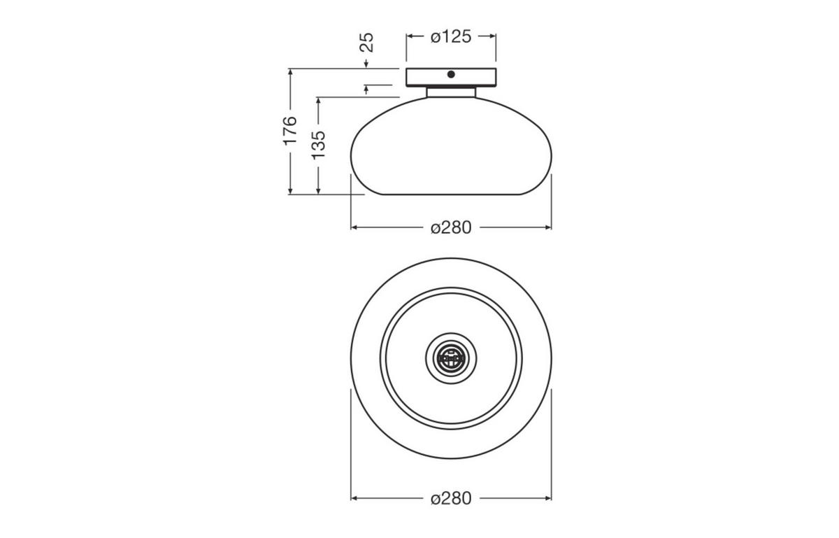 DECKENLEUCHTE  28/17,6 cm    - Schwarz, Design, Glas/Metall (28/17,6cm) - Osram