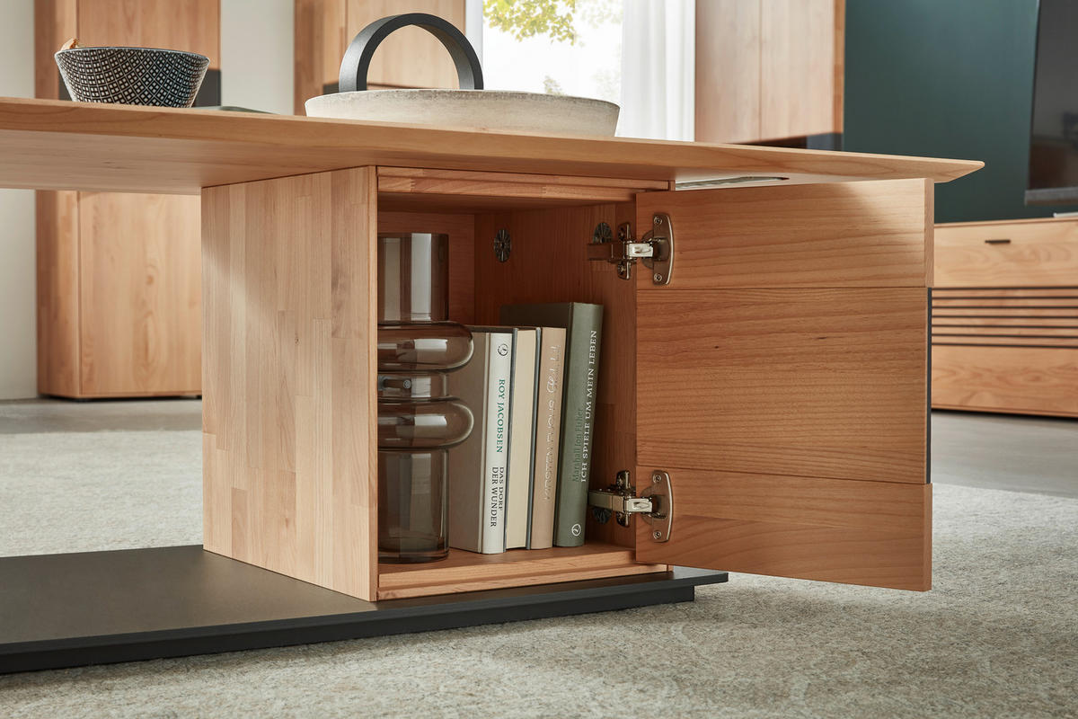 COUCHTISCH in Holz, Metall 120/70/42 cm  - Erlefarben/Schwarz, Natur, Holz/Metall (120/70/42cm) - Valnatura