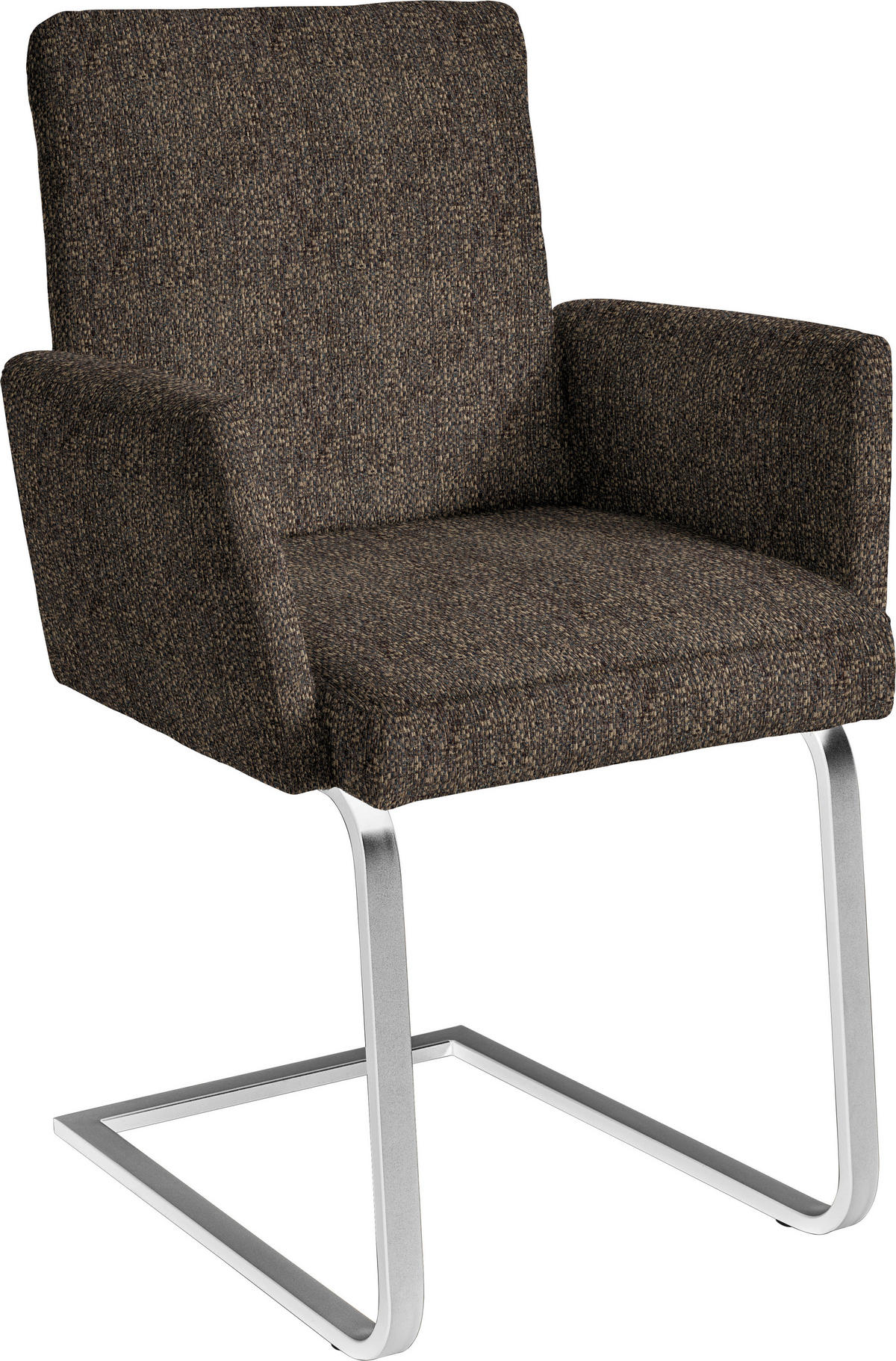 ARMLEHNSTUHL  in Stahl Chenille  - Chromfarben/Braun, Design, Textil/Metall (56/92/60cm) - Dieter Knoll