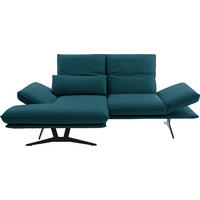 ECKSOFA in Echtleder Petrol  130/210 cm  - Gelb/Petrol, Design, Leder/Metall (130/210cm) - Dieter Knoll