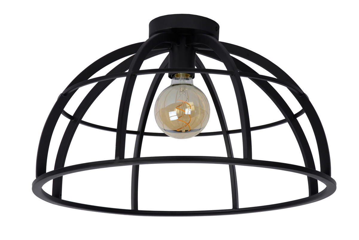 LED-DECKENLEUCHTE Dikra 50/50/29 cm   - Schwarz, KONVENTIONELL, Metall (50/50/29cm) - Lucide