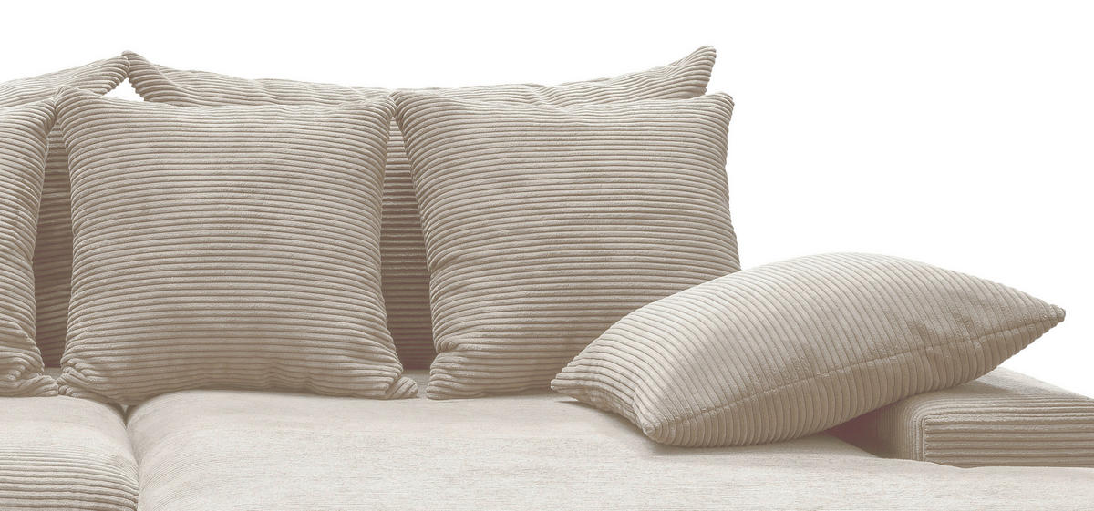 ECKSOFA in Cord Beige  278/200 cm  - Beige/Schwarz, MODERN, Kunststoff/Textil (278/200cm) - Livetastic