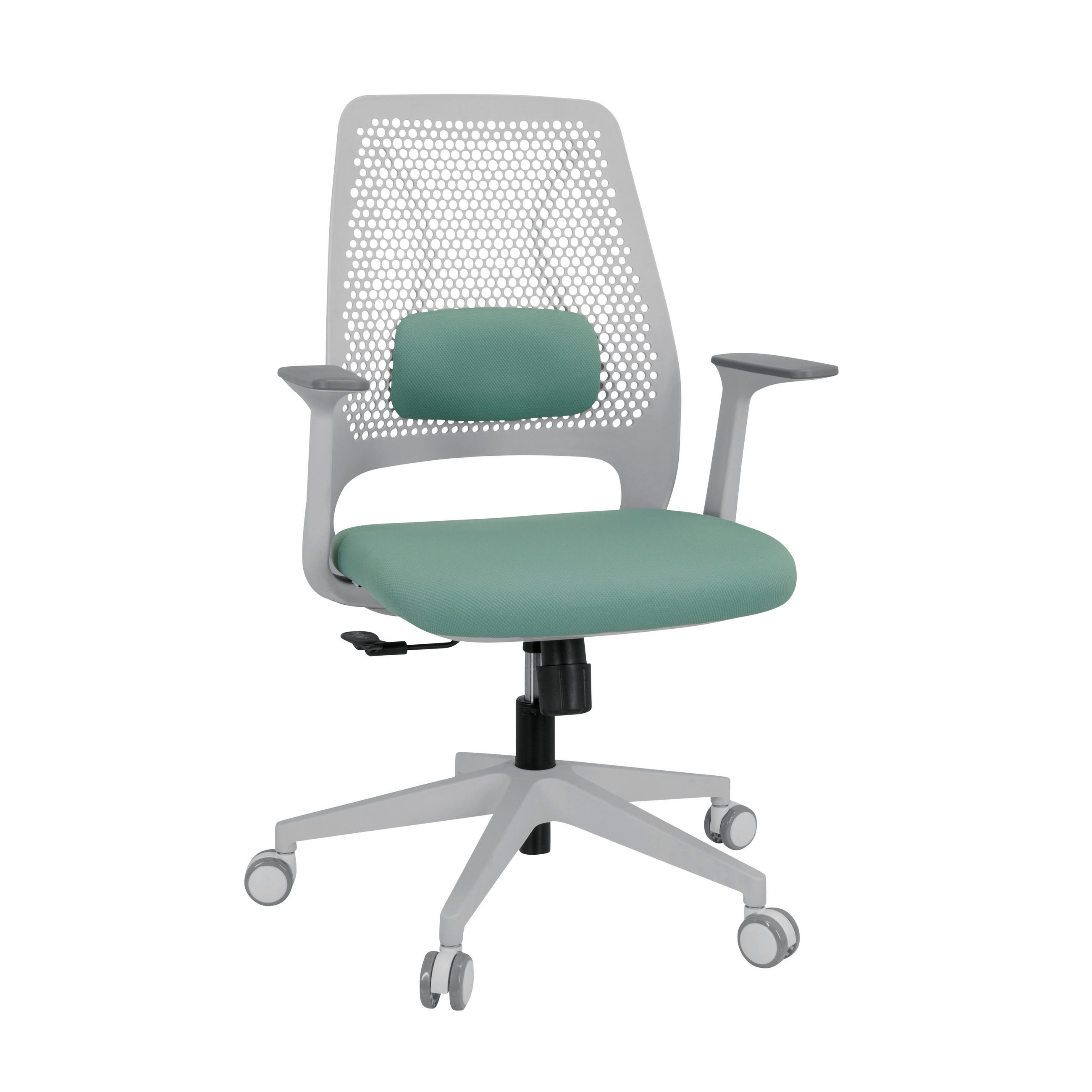 SNURRSTOL  i flatväv vit, mintgrön  - vit/mintgrön, Basics, textil/plast (63/99/56cm) - MID.YOU