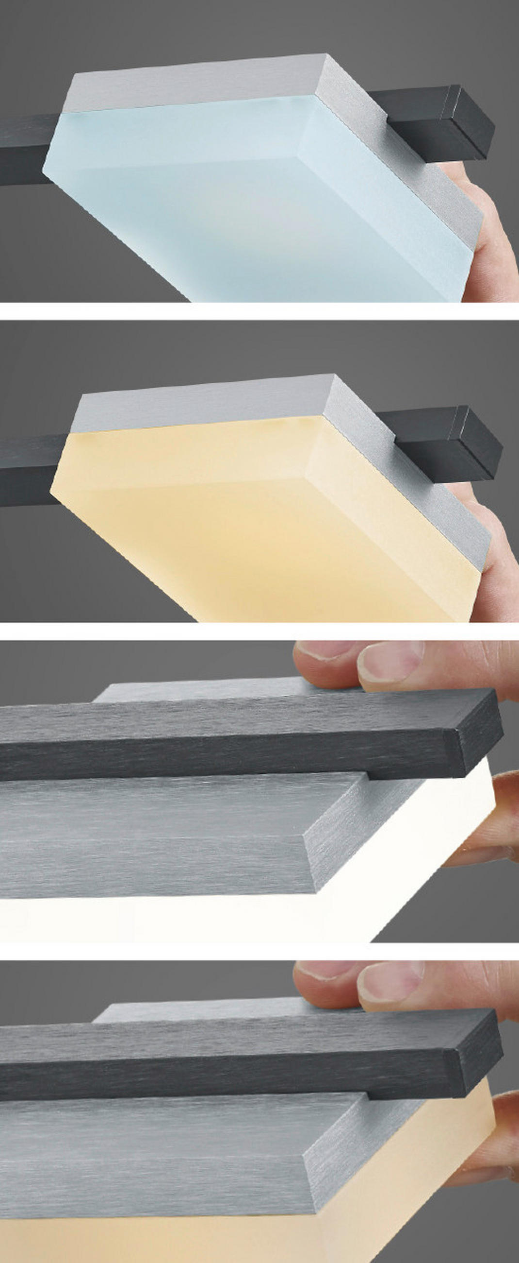 LED-HÄNGELEUCHTE  84/95-160 cm   - Schwarz/Alufarben, Design, Metall (84/95-160cm) - BOPP