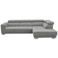 ECKSOFA  in Mikrofaser Hellgrau  301/207 cm  - Chromfarben/Hellgrau, Design, Textil/Metall (301/207cm) - Xora