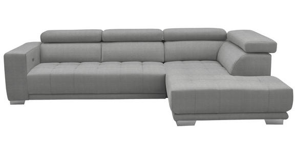 ECKSOFA  in Mikrofaser Hellgrau  301/207 cm  - Chromfarben/Hellgrau, Design, Textil/Metall (301/207cm) - Xora