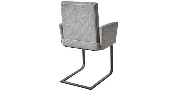 ARMLEHNSTUHL in Stahl Chenille - Hellgrau/Schwarz, Design, Textil/Metall (56/92/60cm) - Dieter Knoll