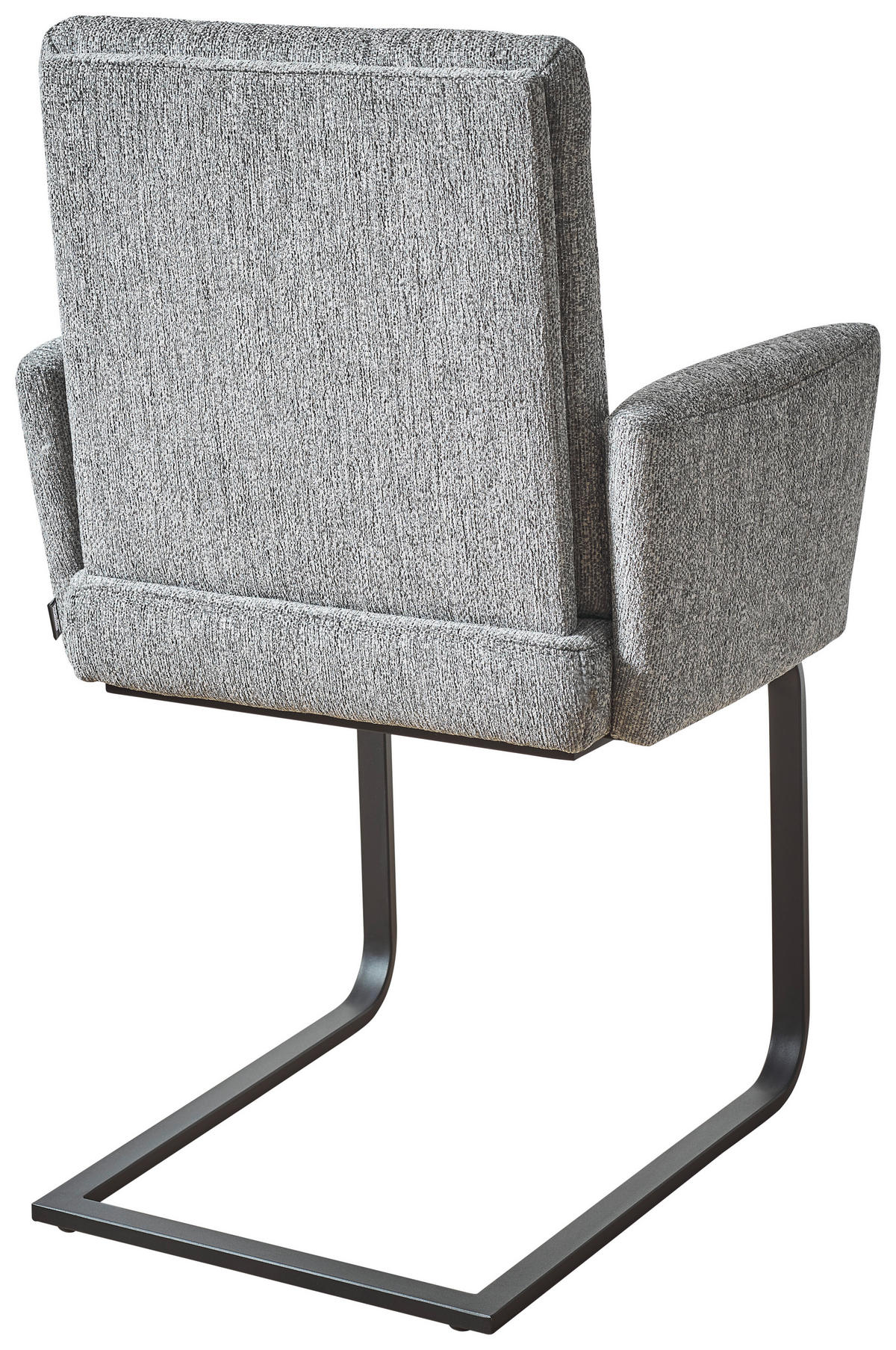 ARMLEHNSTUHL  in Stahl Chenille  - Hellgrau/Schwarz, Design, Textil/Metall (56/92/60cm) - Dieter Knoll