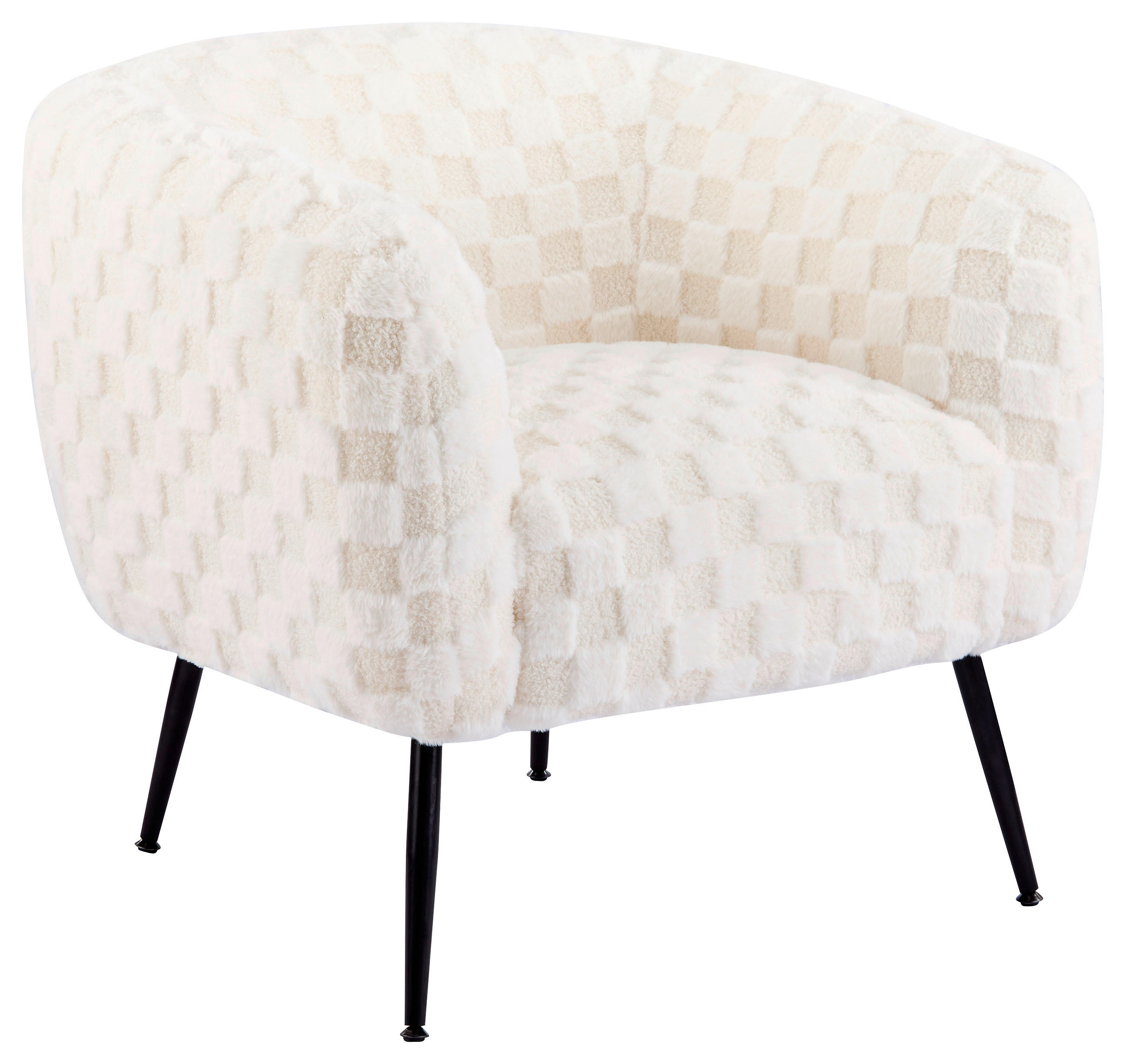 DIZAJNERSKI FOTELJ, bela tekstil - črna/bela, Design, kovina/tekstil (76/69/72cm) - Xora