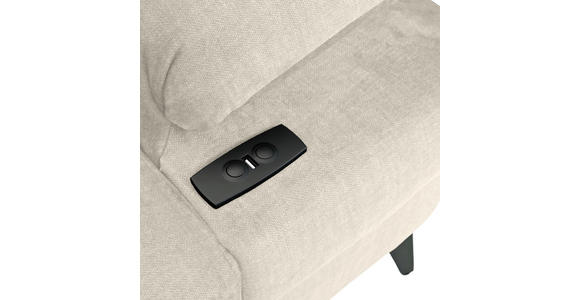 ECKSOFA Greige Flachgewebe Rücken echt, Kopfteilverstellung, Sitzvorzug  - Greige/Schwarz, MODERN, Textil/Metall (210/258cm) - Landscape