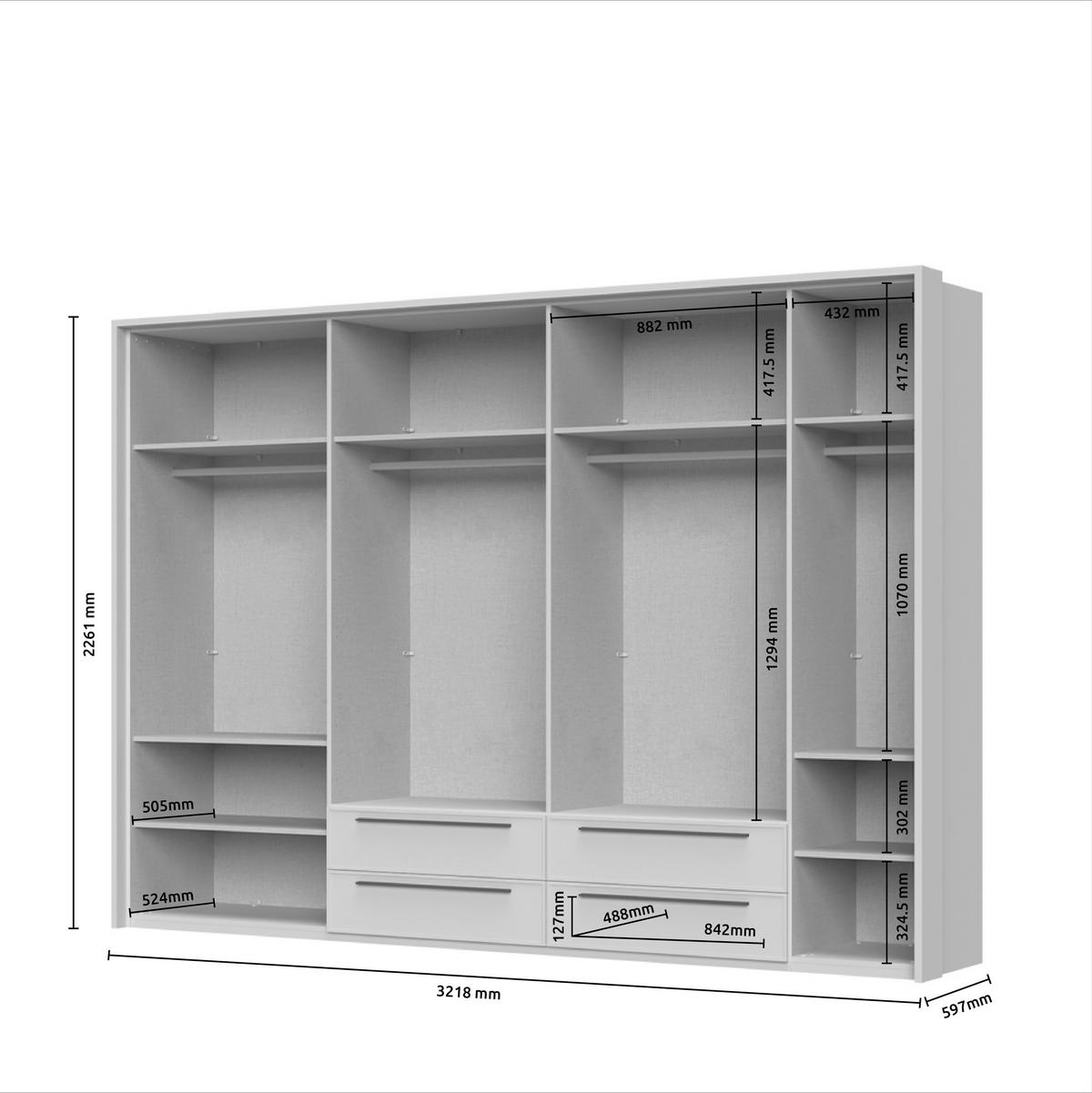 ORMAR SA KLASIČNIM VRATIMA  322/226/60 cm  - Dizajnerski, pločasti materijal (322/226/60cm)