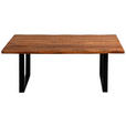 COUCHTISCH Akazie Hartholz 118/70/45 cm Schwarz, Akaziefarben  - Schwarz/Akaziefarben, Natur, Holz/Metall (118/70/45cm) - Landscape