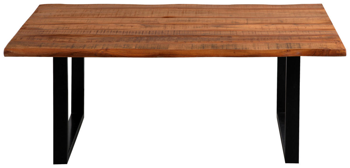 COUCHTISCH Akazie Hartholz 118/70/45 cm Schwarz, Akaziefarben  - Schwarz/Akaziefarben, Natur, Holz/Metall (118/70/45cm) - Landscape