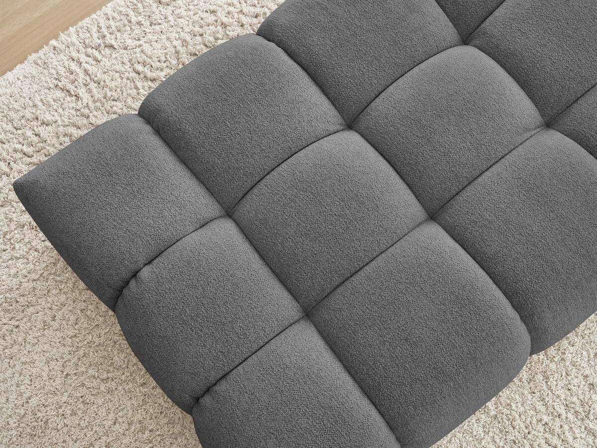 HOCKER EVEREST Flachgewebe Dunkelgrau  - Dunkelgrau/Schwarz, MODERN, Kunststoff/Textil (166/100/40cm)