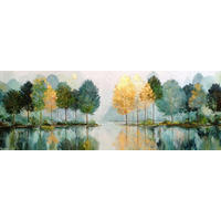 ALUMINIUMBILD Landschaft & Natur, Bäume  - Multicolor, Basics, Metall (140/50/2cm) - Euroart