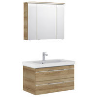 BADEZIMMER 3-teilig  in 92 cm  - Chromfarben/Eichefarben, KONVENTIONELL, Glas/Holzwerkstoff (92cm) - Pelipal