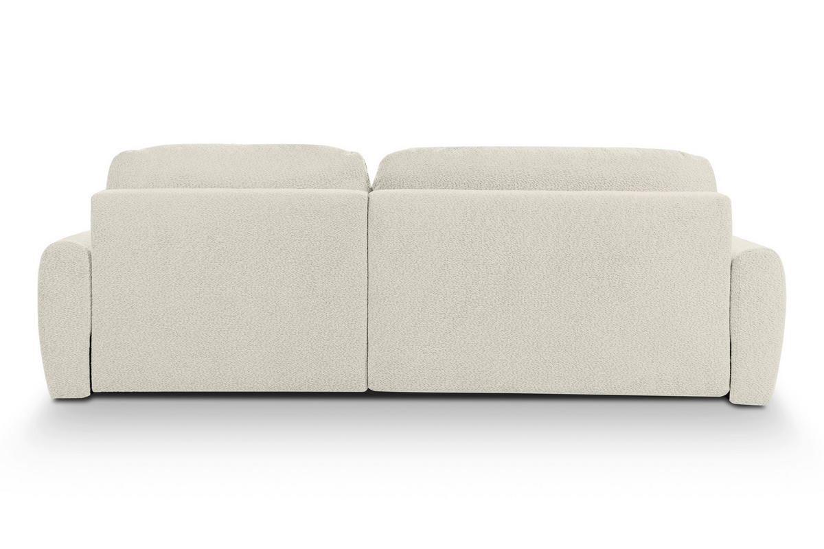 ECKSOFA LUNA Beige Struktur, Bouclé  - Beige/Schwarz, Basics, Kunststoff/Textil (260/161cm) - Livetastic