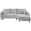 ECKSOFA in Struktur Hellgrau  - Hellgrau/Schwarz, Design, Holz/Textil (244/165cm) - MID.YOU