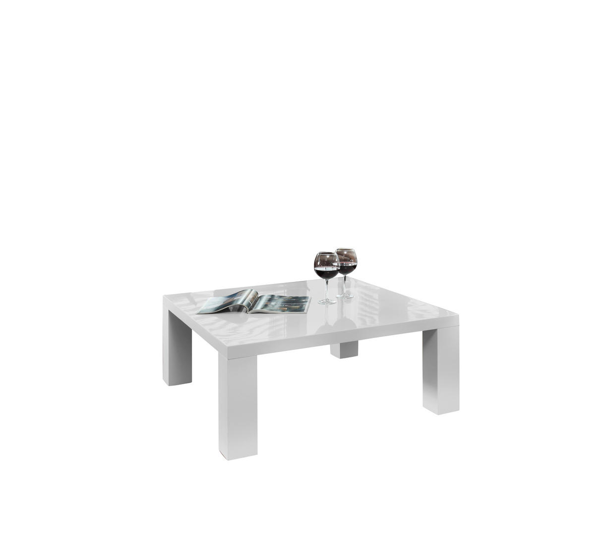 COUCHTISCH 90/90/40 cm rechteckig Weiß  - Weiß, Design, Holzwerkstoff (90/90/40cm) - Livetastic