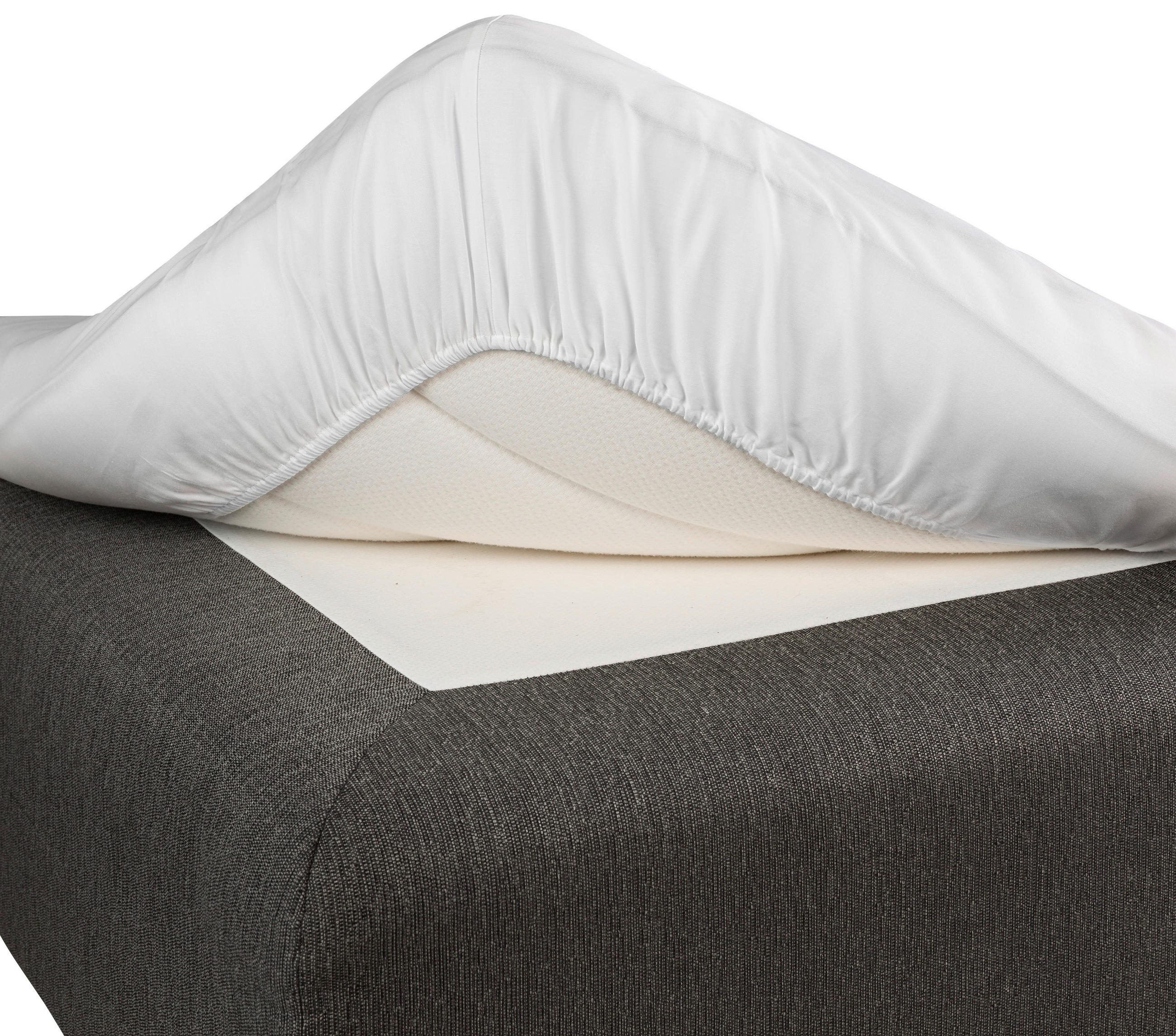 DRA-PÅ-LAKAN FÖR BÄDDMADRASS 90/200 cm  - vit, Basics, textil (90/200cm)