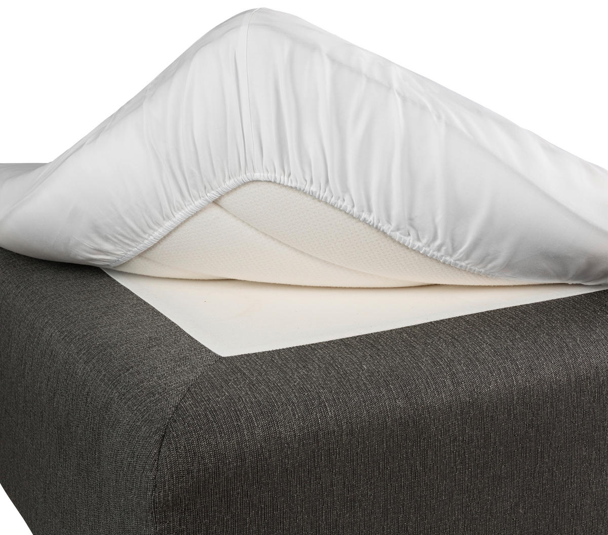 DRA-PÅ-LAKAN FÖR BÄDDMADRASS 90/200 cm  - vit, Basics, textil (90/200cm)