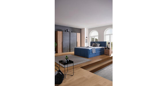 BOXSPRINGBETT 180/200 cm  in Blau  - Blau/Schwarz, KONVENTIONELL, Kunststoff/Textil (180/200cm) - Carryhome