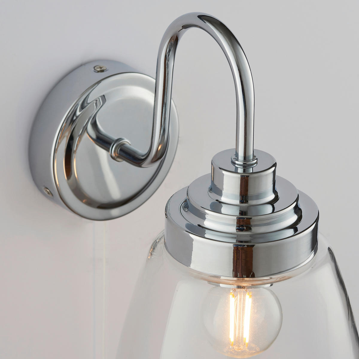 BADEZIMMER-WANDLEUCHTE Endon Ashbury 15/27 cm   - Klar/Messingfarben, KONVENTIONELL, Glas (15/27cm) - ENDON