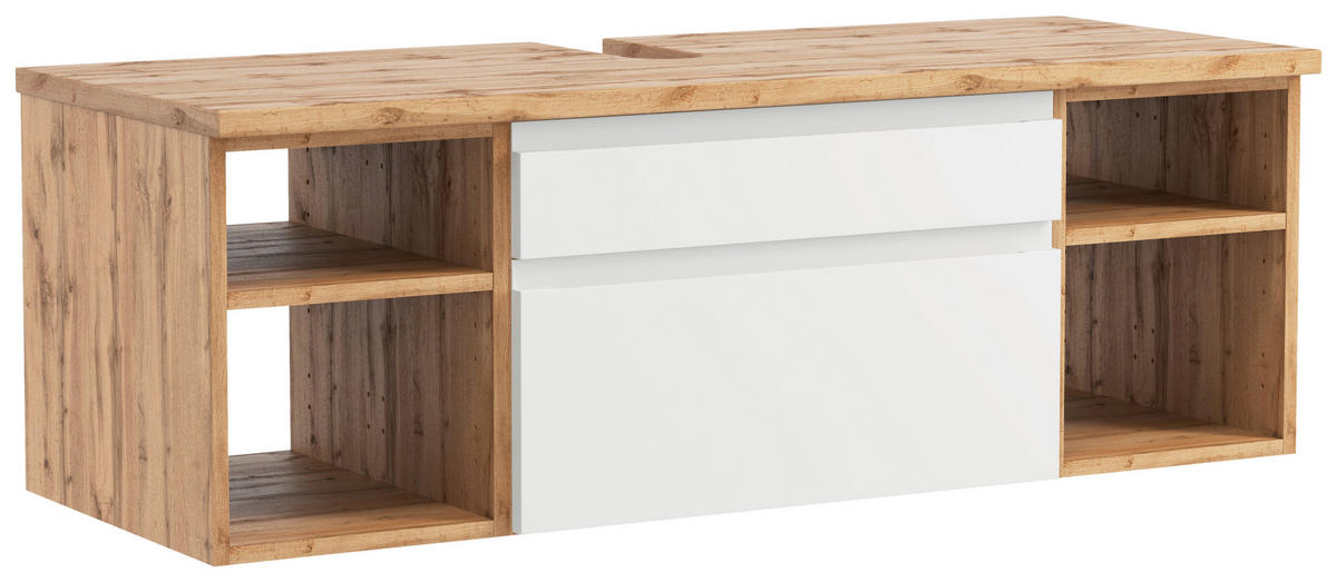 WASCHBECKENUNTERSCHRANK 120/41/47 cm  - Weiss/Eiche Wotan, Modern, Holzwerkstoff (120/41/47cm) - Held